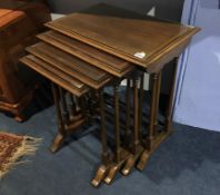 A mahogany quartetto nest of tables