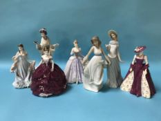 Collection of Coalport, Nao and Doulton figurines (7)