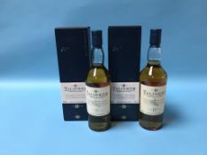 Two bottles of Talisker 10 year old single malt whisky