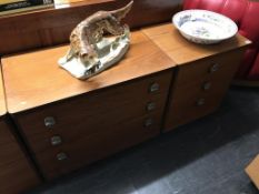 Three Stag chests of drawers and a dressing table