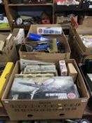 Three boxes of Airfix and other toys