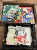 Two boxes of old Football Programmes