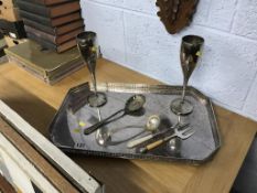 A silver plated tray etc.