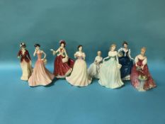 Eight Royal Doulton figurines, various