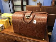 A tan leather holdall