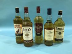 Five bottles of blended Scotch whisky