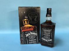 A boxed 3 litre bottle of Jack Daniels