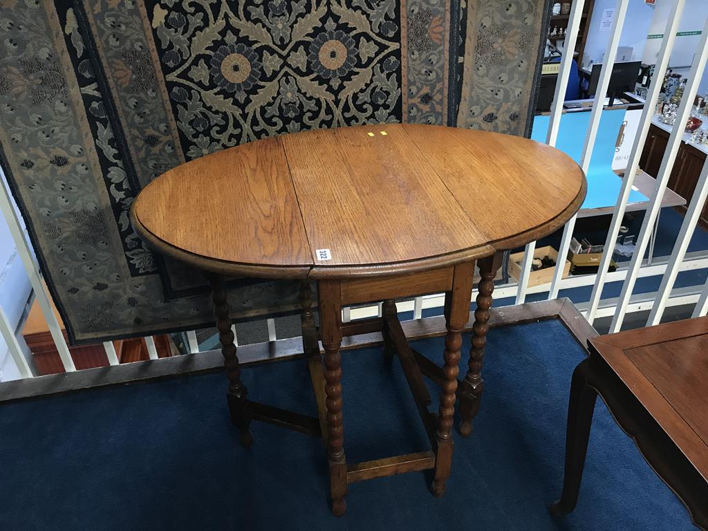 Oak barley twist gateleg table