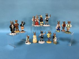 Fifteen Royal Doulton Bunnykins figures