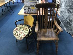 Edwardian chair and a scullery chair