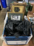 Box of leather jackets including Yves Saint Laurent