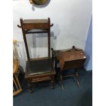 Oriental sewing box, dinner gong, valet stand ect.