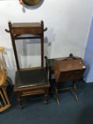 Oriental sewing box, dinner gong, valet stand ect.