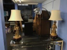 A pair of gilt decorative 'Angelic' table lamps