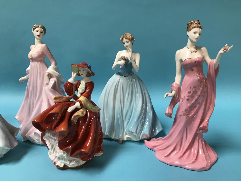 Three Coalport figures, two Royal Worcester figures and a Royal Doulton figure - Image 3 of 4