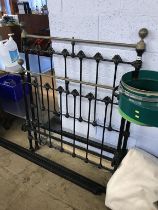 A Victorian metalwork single bed frame