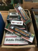 Box containing 15 Eddie Stobart Corgi die cast lorries etc