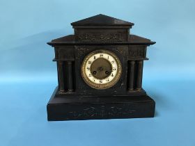 Victorian slate mantle clock