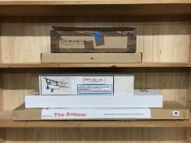 Five boxed model planes