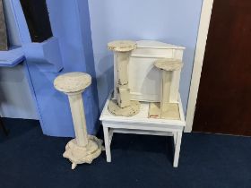 Corner cabinet, various pillars etc