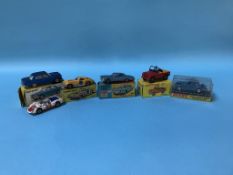 Collection of boxed and unboxed die cast including Dinky 340 Land Rover, Volkswagen De Luxe Saloon