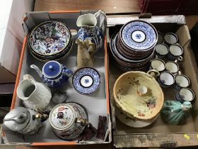 Two trays including Royal Worcester etc