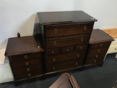 Stag chest of drawers and a pair of Stag bedside drawers
