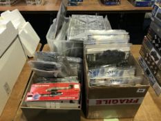 Three boxes of unmade and unboxed model kits, various
