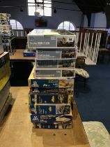 Six boxed Italeri and four boxed Trumpeter model kits