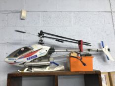 A remote control helicopter and accessories