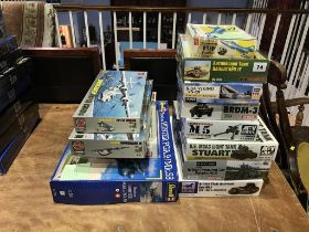 Collection of twelve various model kits