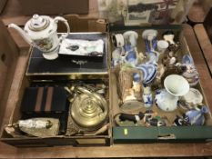 Two boxes of assorted including Wedgwood etc