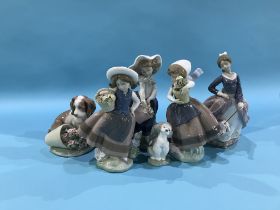 Six Lladro figures