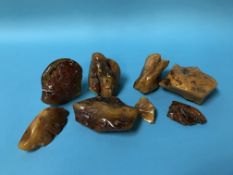 A quantity of amber coloured samples