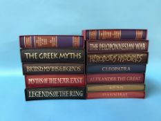 Twelve Folio Society Edition books, The Greek Myths, Cleopatra etc.