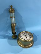 A Great Western Railway wall light and a brass Henry Browne and Son Limited 'Sestrel' Ships clock
