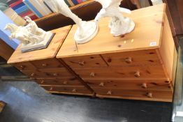 Pair of pine chest of drawers