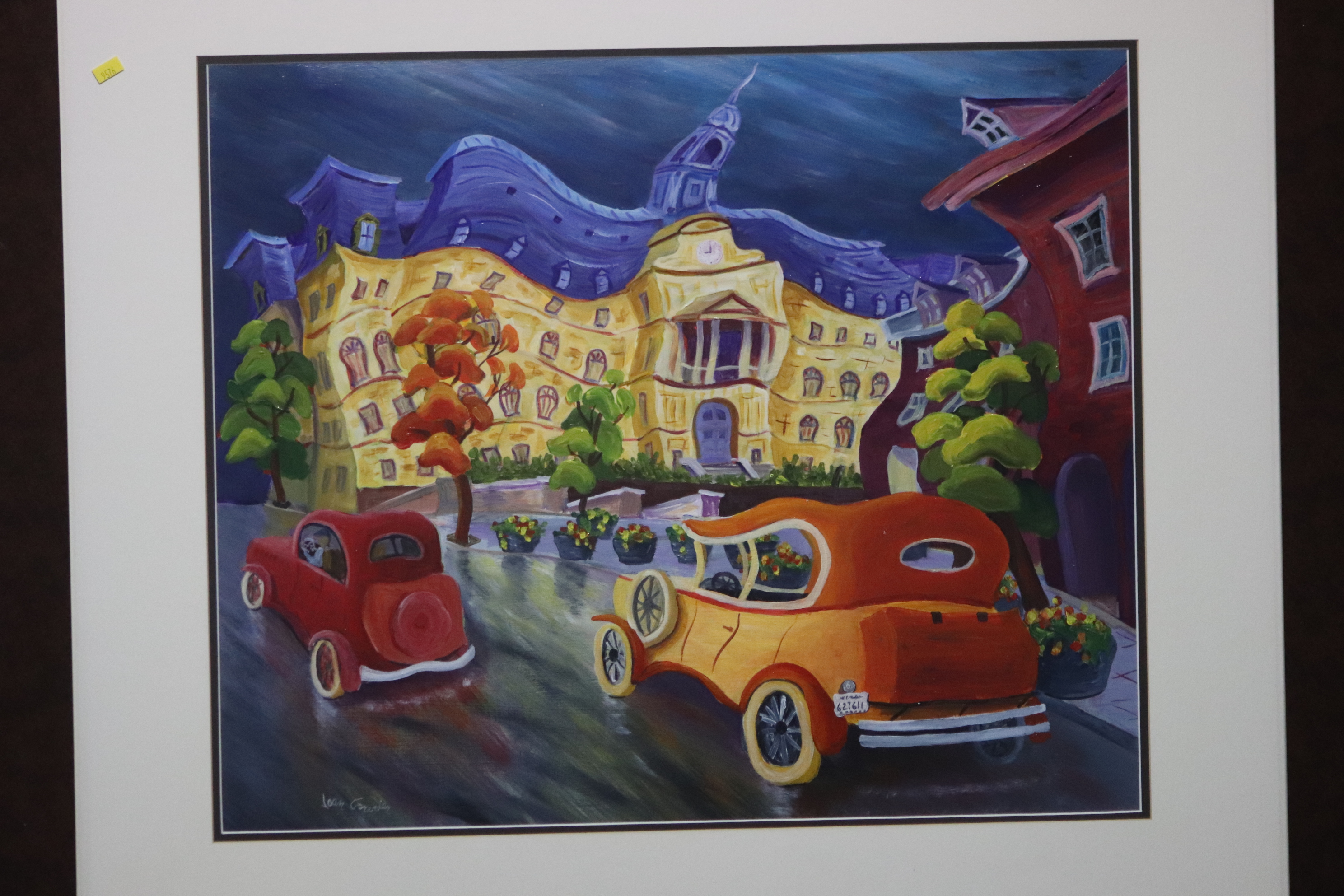 Jean Grenier, two oils, signed, 'Plymouth Sedan' and 'Green Bus', 50 x 60cm and 39 x 48cm - Image 2 of 2