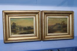 Pair of A. G. Haines oils, signed, 'River Severn' and 'Arundel Castle', 29 x 39cm