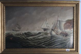 Marshall (R), oil on panel, signed, 'Wreck of 'The Stanley' being rescued off the mouth of the