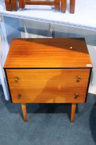 Teak two drawer chest of drawers