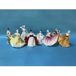 Eight various Royal Doulton figurines