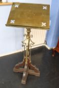 A brass and oak decorative church lectern