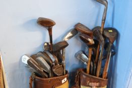 Two bags of Scottish golf clubs
