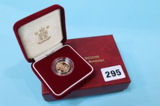UK 2001 half gold proof sovereign, 4g