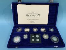 United Kingdom Millennium silver collection, boxed
