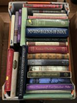 A collection of Folio Society Edition books, including Myths and Legend of India, Short Stories by