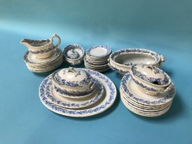 A Victorian black and white childs dinner service