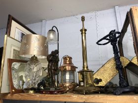 Various lamps, mirrors etc