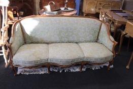 Continental walnut settee (frame only)